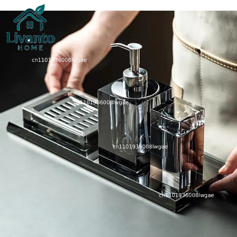 Home Fragrance Jar - Crystal Glass Bathroom Accessories Set Lotion