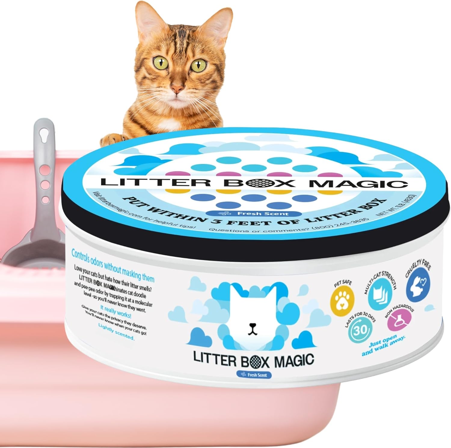 Gel Air Freshener - Cat Litter Deodorizer Jar - Fresh