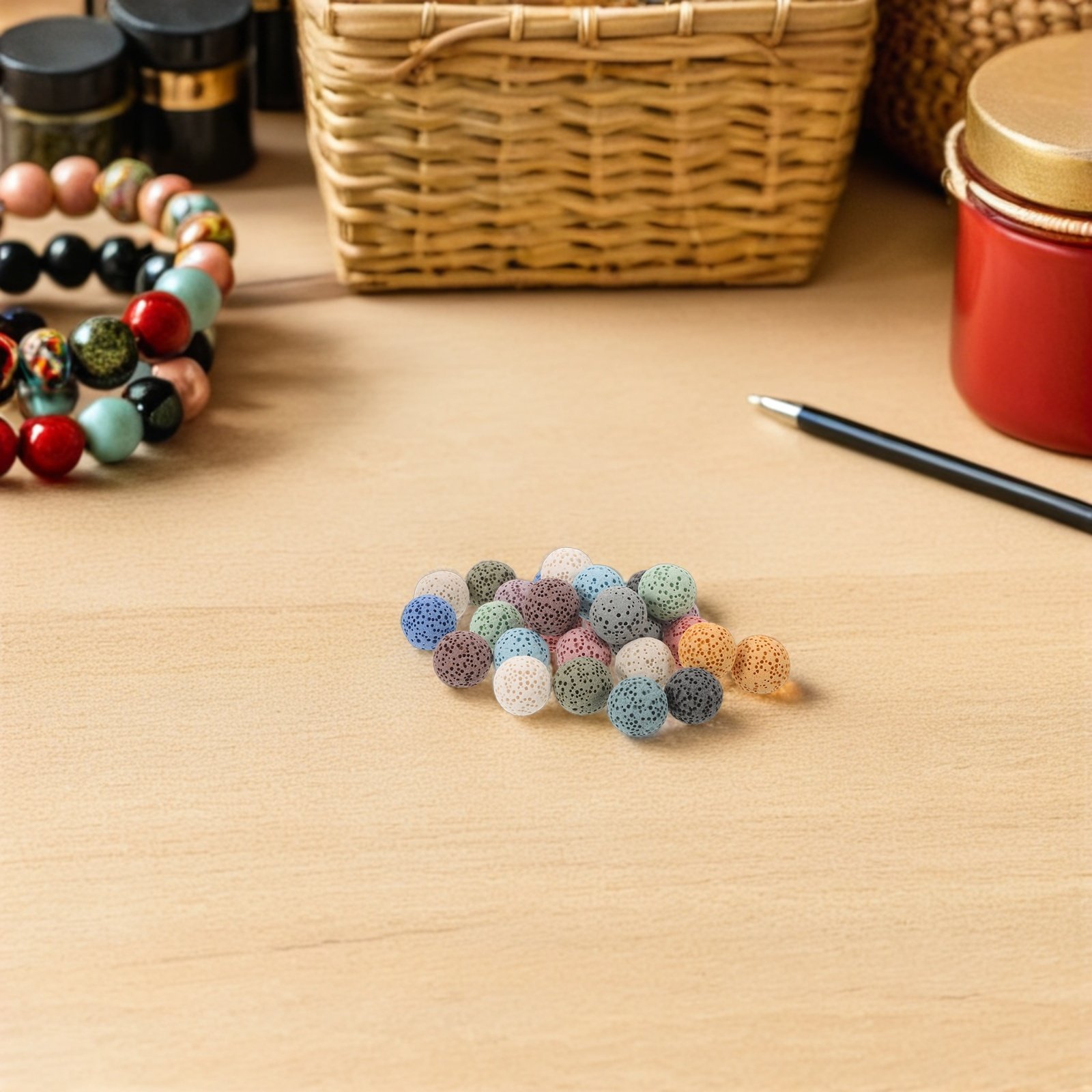 Home Fragrance Potpourri - 26Pcs Volcanic Rock Aromatherapy Stone Beads