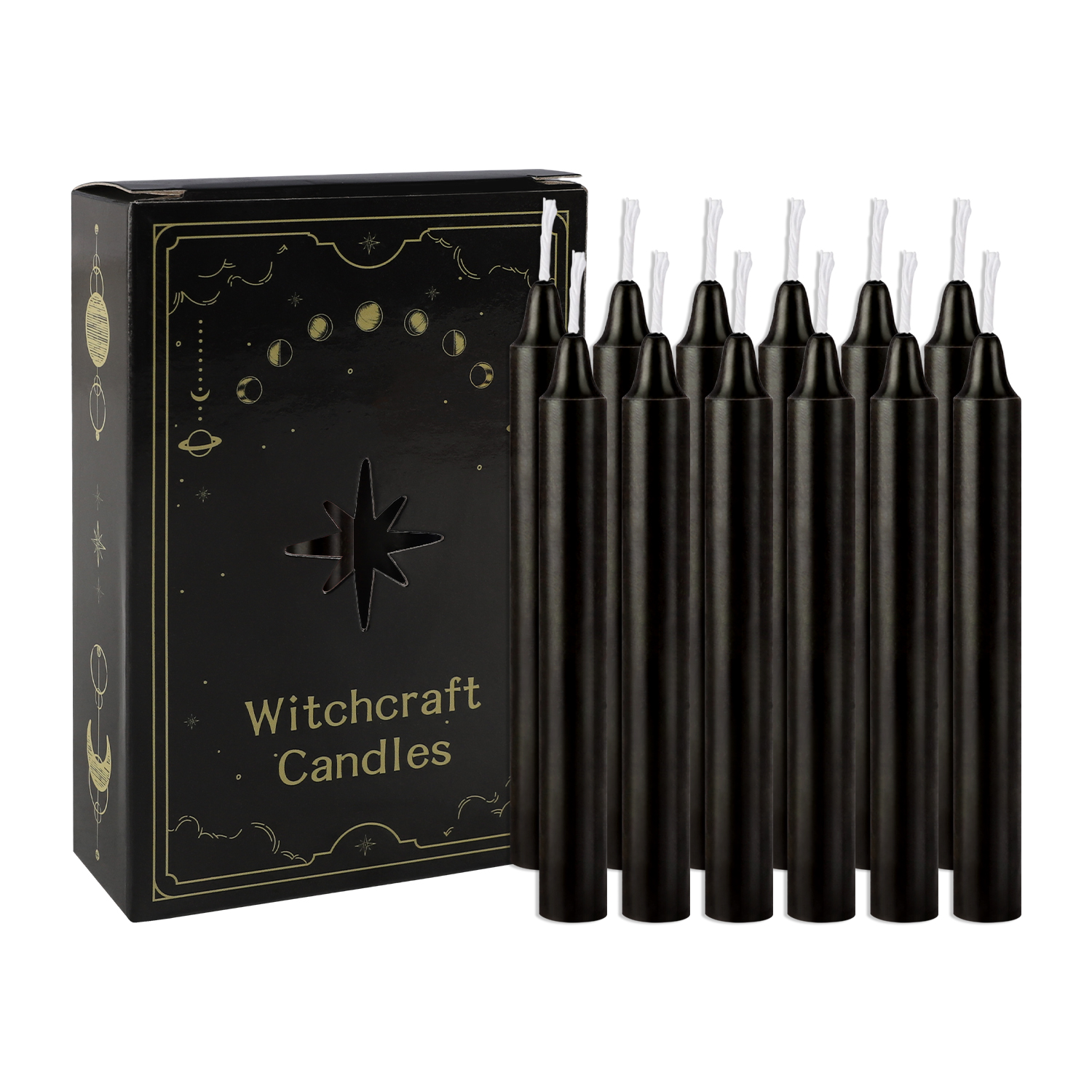 Home Fragrance Wax Melts - 12 Pcs 3.9*0.4in (10.1*1.2cm) Black Small