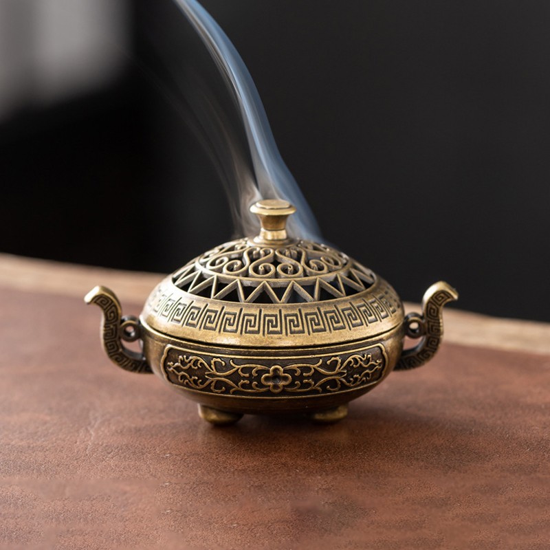 Home Fragrance Miniso - Vintage Alloy Incense Burner Stick Holder
