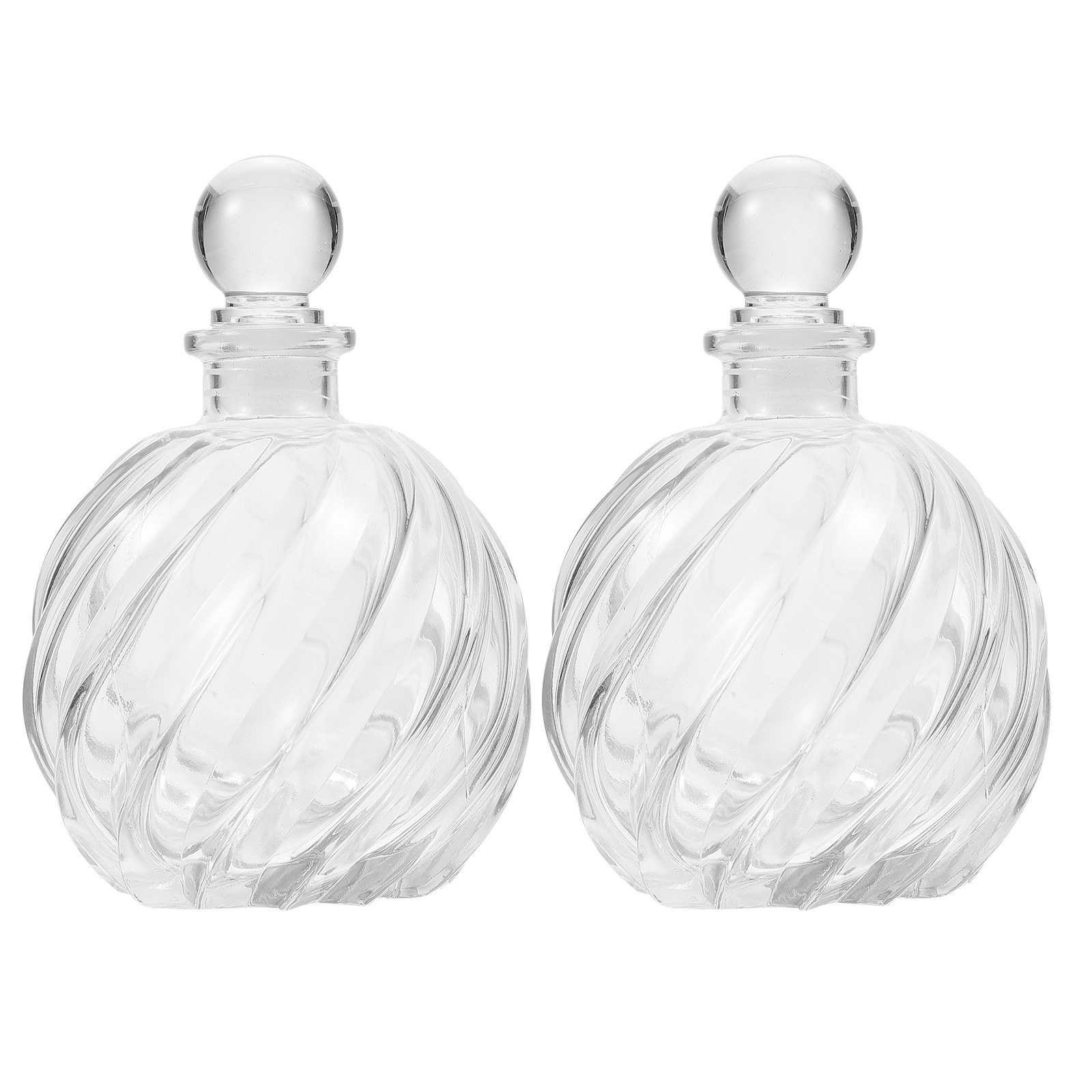 Home Fragrance Jar - 2Pcs Glass Diffuser Bottles Transparent Aromatherapy