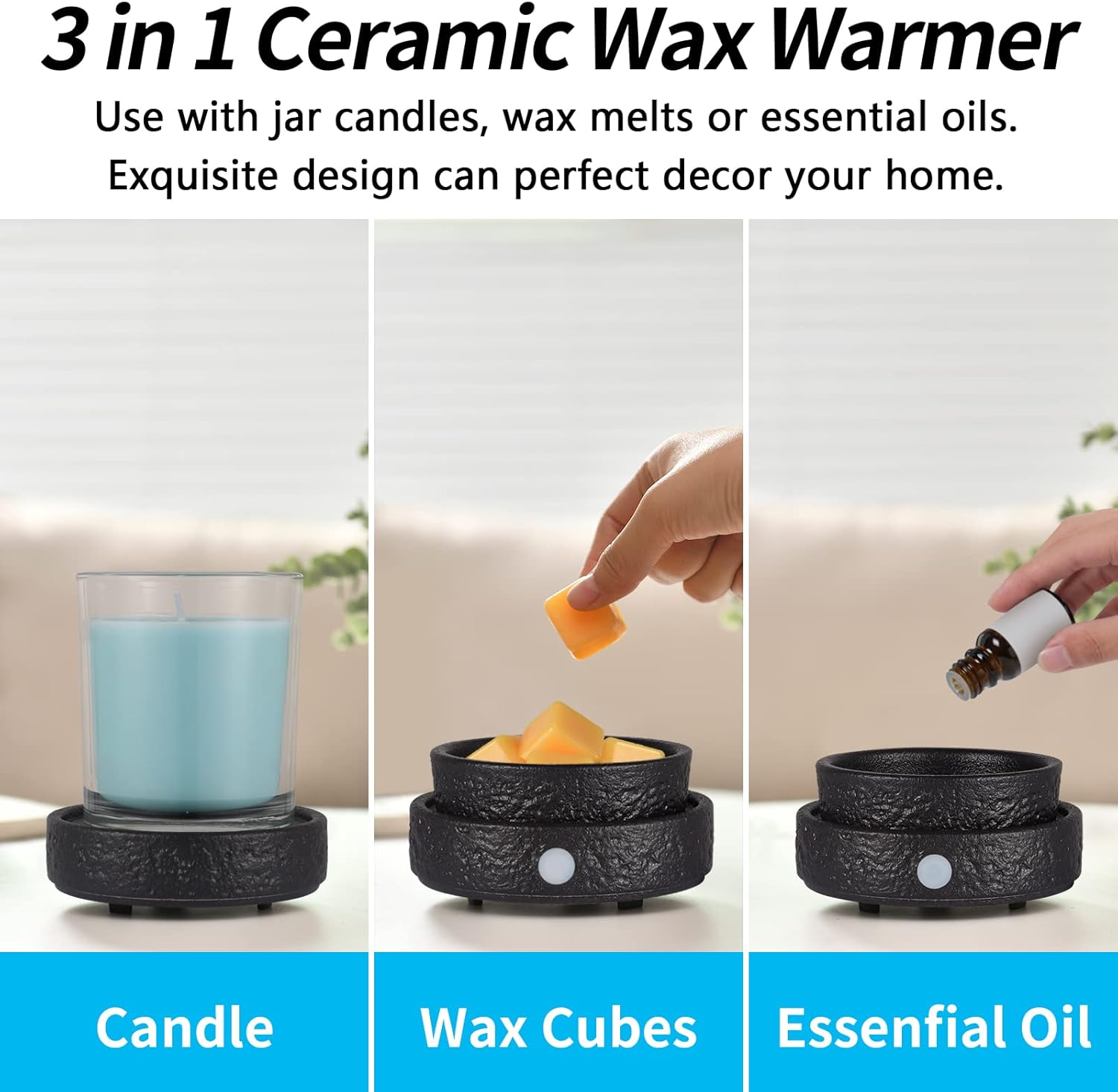 Ceramic Wax Melt Warmer, 3-in- – Home Fragrance Wax Melts recenzja i cena