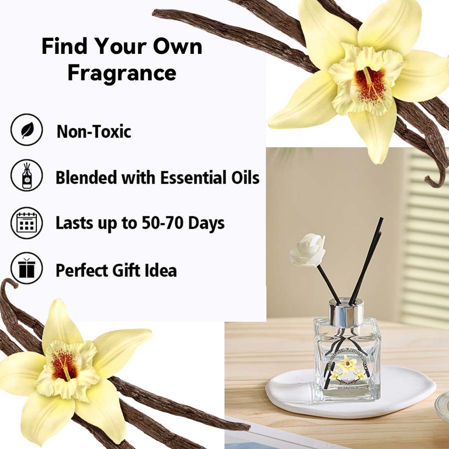 Flower Reed Diffuser-Vanilla S – Home Fragrance Vanilla Reed Diffuser recenzja i cena